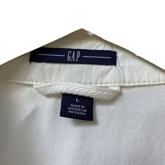 Gap Trenchcoat Size Large Ivory Cream Light Womens Jacket Pea Coat -Imperfect - Picture 4 of 11